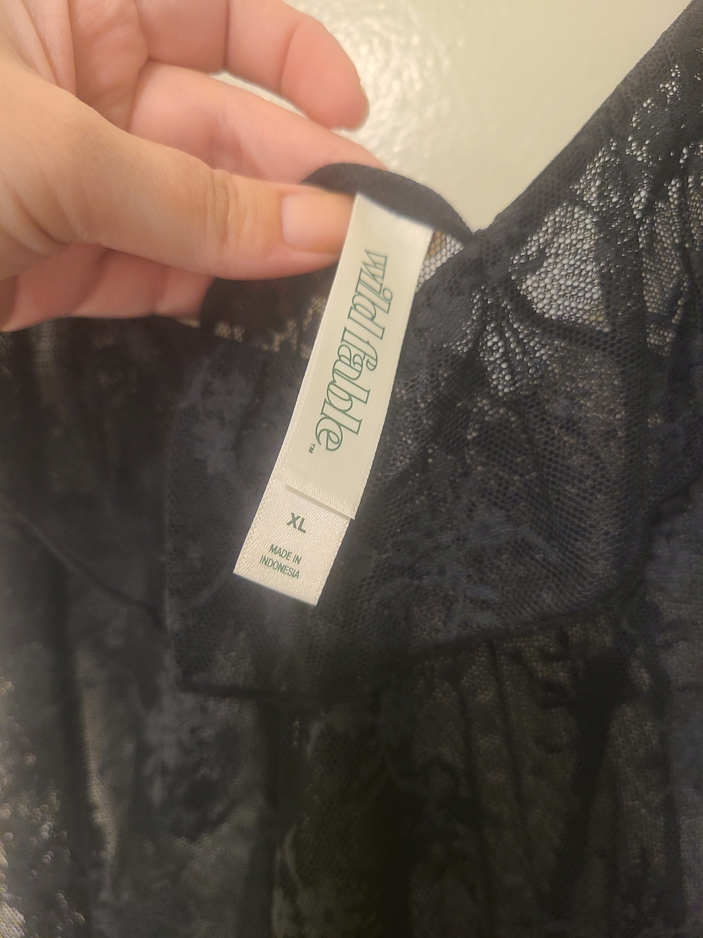 wild fable Black Sheer Lace Ruffle Chemise - Picture 3 of 3